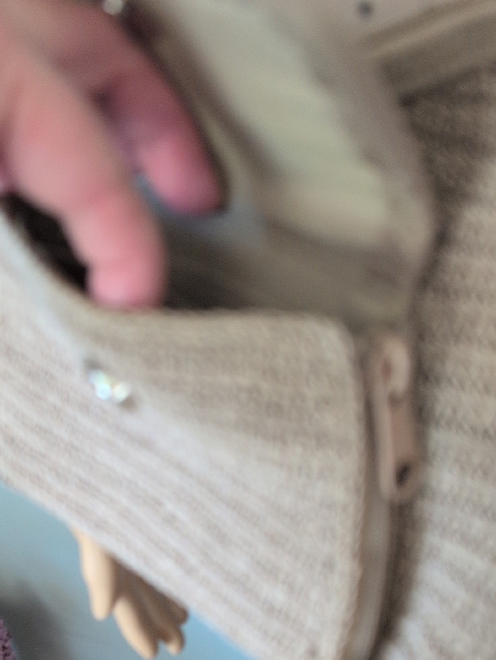 Frankie & Johnnie Tan Crochet Knit Crossbody Shoulder Bag Vintage Y2K - Picture 6 of 15